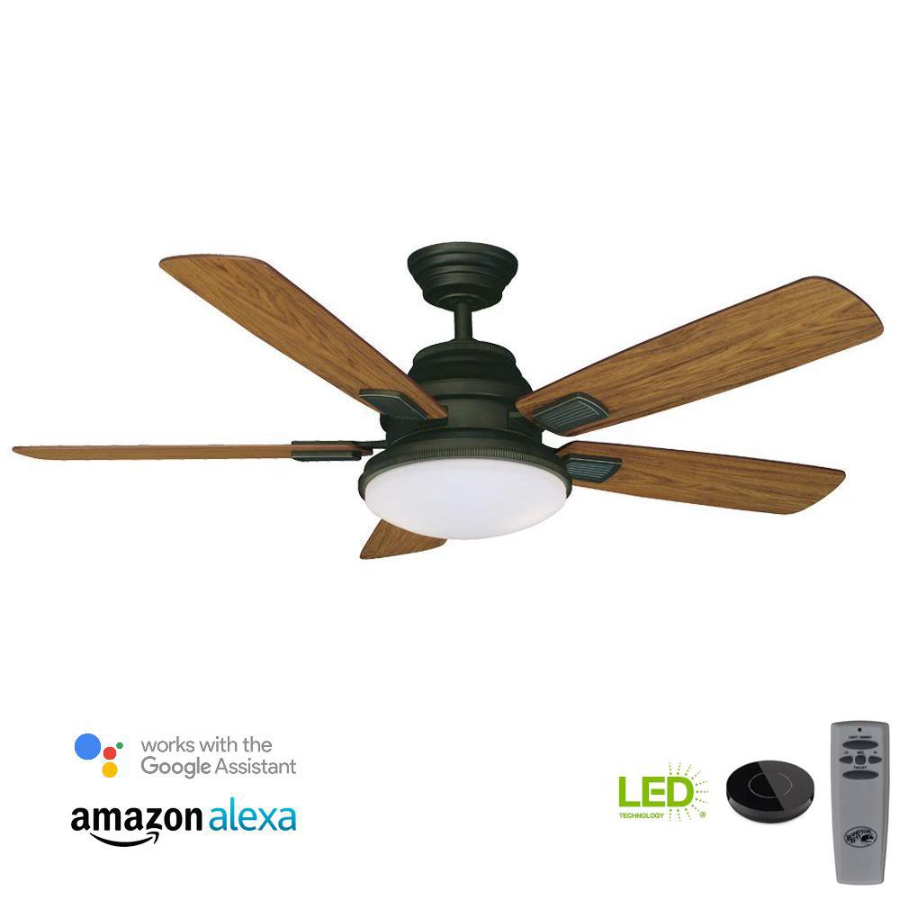 Hampton Bay Ceiling Fan Led Light Kit 52 In Alexa Google Smart Oil