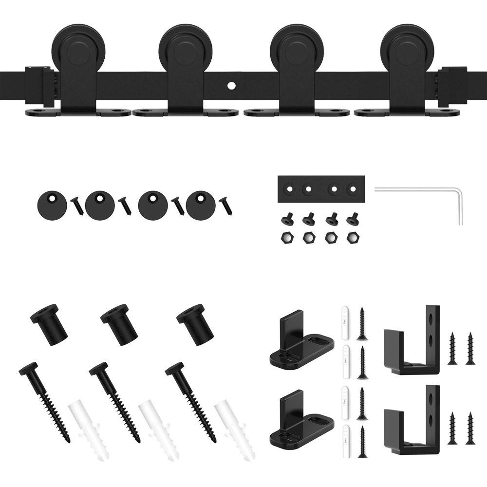 WINSOON 4 ft./48 in. Super Mini Sliding Barn Door Hardware for Double