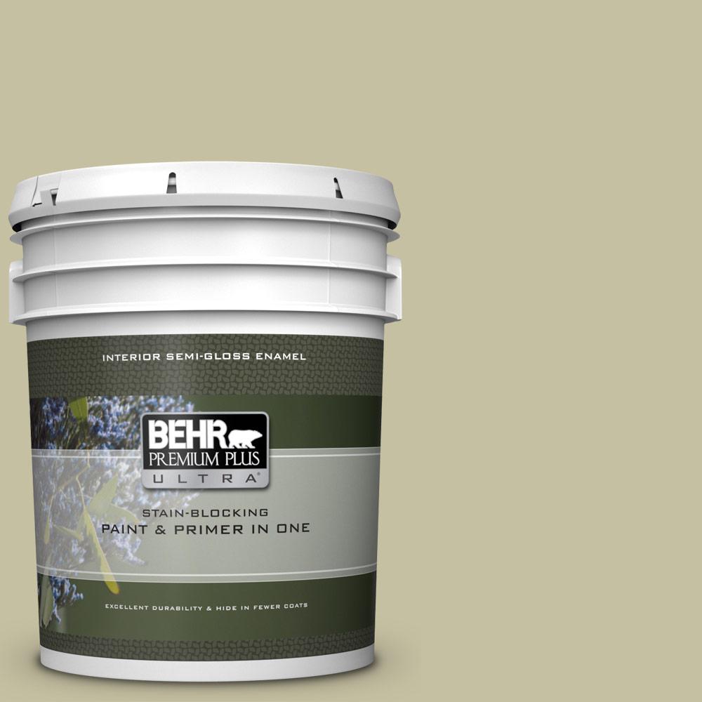 BEHR Premium Plus Ultra 5 gal. S3503 Washed Olive SemiGloss Enamel