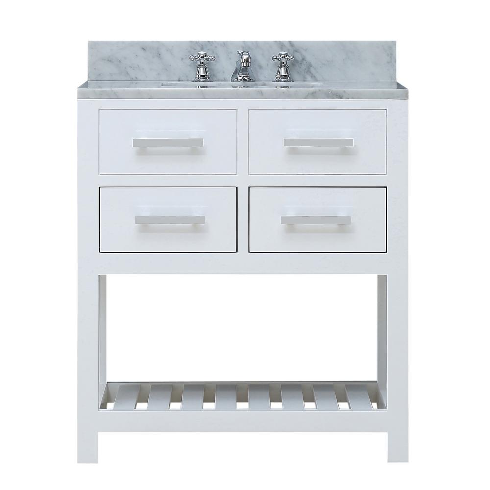 Water Creation 30 In Vanity Carrara White With Marble Top
