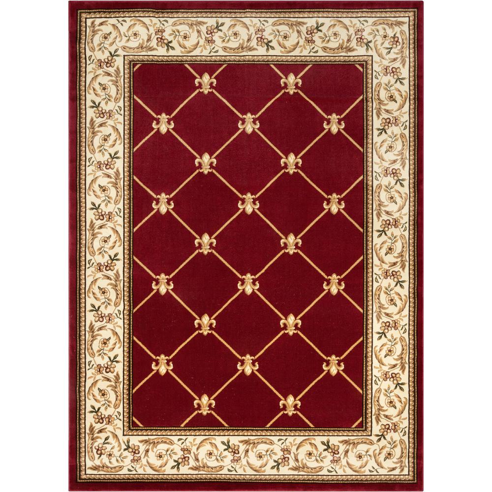 Well Woven Timeless Fleur De Lis Red 8 Ft X 11 Ft Formal Area Rug 36207 The Home Depot