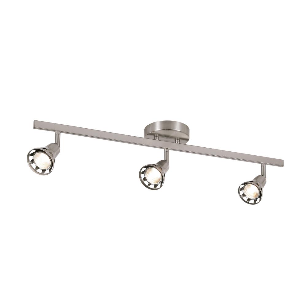 Commercial Electric 3Light Brushed Nickel Restoration Linear Track Lighting KitEC5938BA3