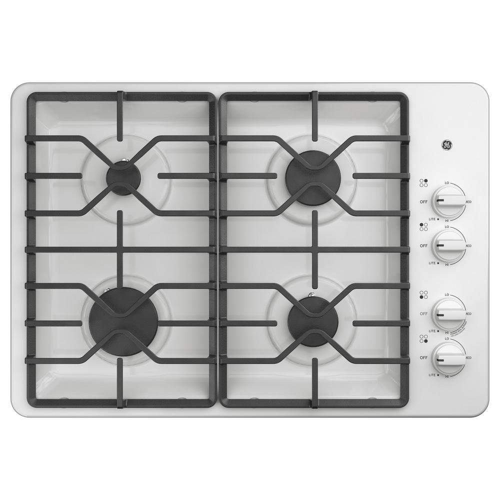 GE 30 in. Gas Cooktop in White with 4-Burners including Power Burners was $629.0 now $348.0 (45.0% off)