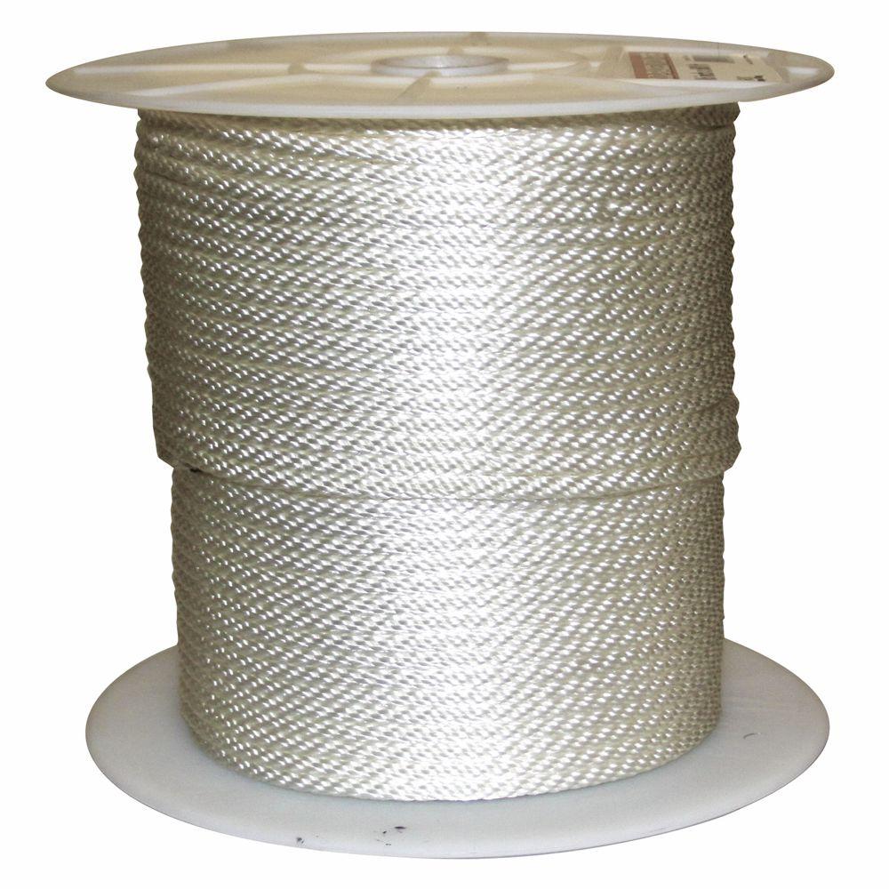 Rope King 3/8 in. x 500 ft. Solid Braided Nylon Rope WhiteSBN38500