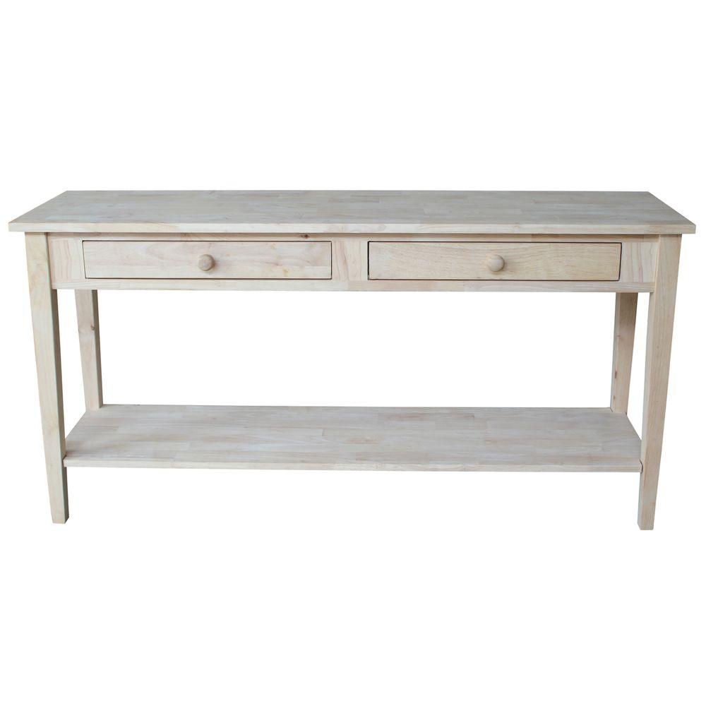 Unfinished Console Tables Accent The Home Depot Spencer Unfinished Storage Console Table