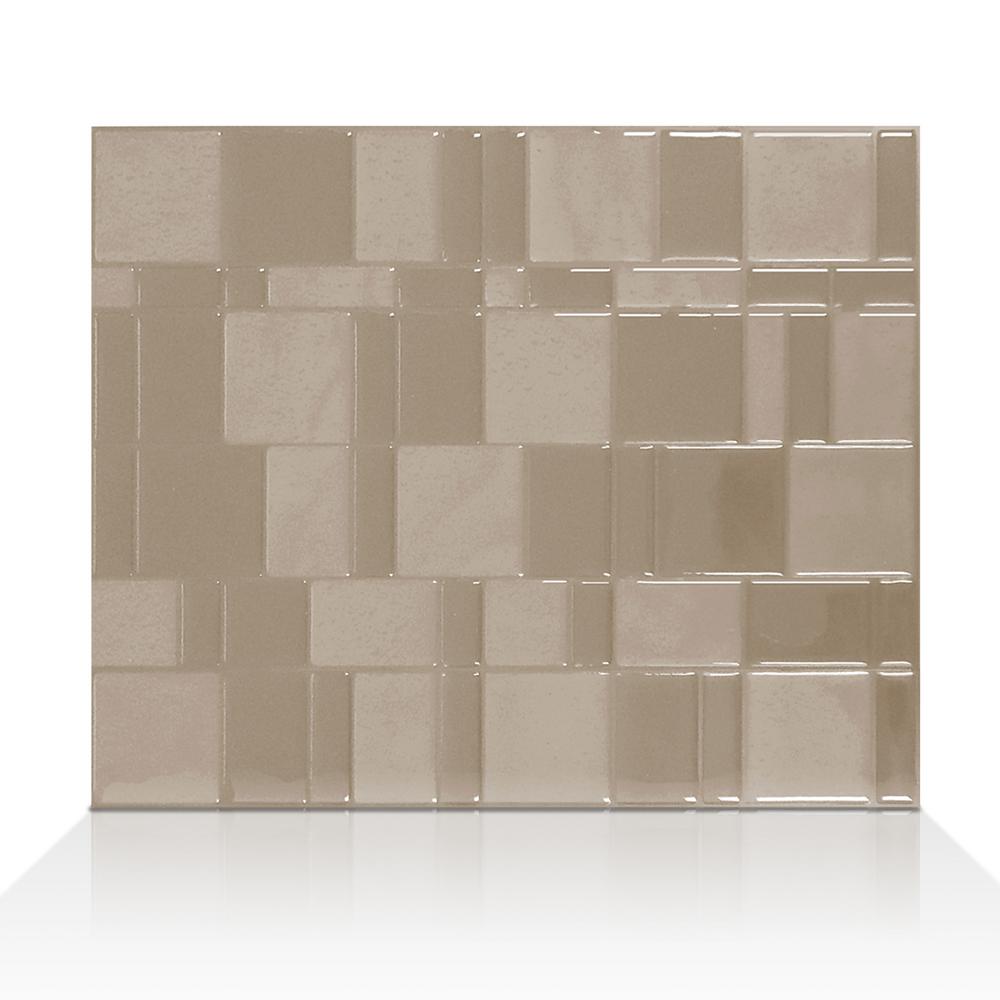 Beige Cream Tile Backsplashes The Home Depot Tango Ane Silver 11 55 In W X 9 64 H L And Stick Decorative