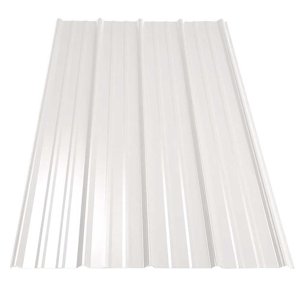 10 ft. SMRib Galvanized Steel 29Gauge Roof Panel in Bone White07085