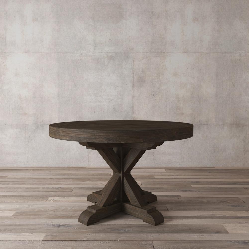 Urban Woodcraft Madera 48 In Salvaged Espresso Round Dining Table Salvaged Espresso Round Dining Table