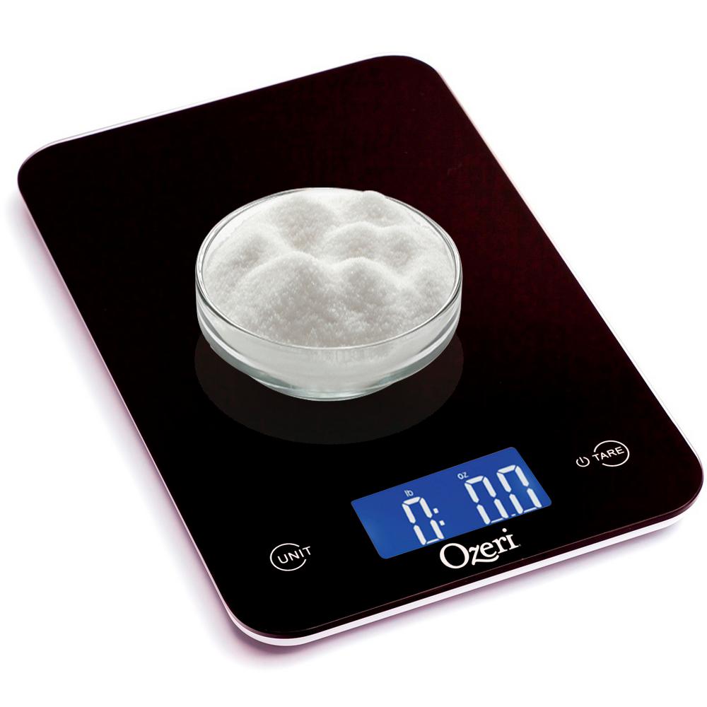Ozeri Touch Professional Digital Kitchen Scale 12 Lbs Edition Ozeri Touch Professional Digital Kitchen Scale 12 Lbs Edition Tempered Glass In Elegant Black Zk13 The Home Depot