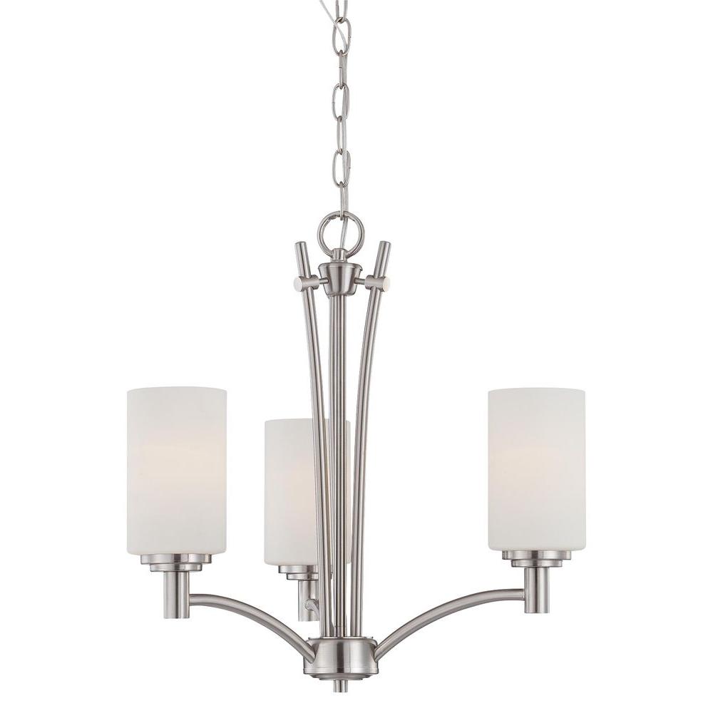 Thomas Lighting Pittman 3 Light Brushed Nickel Chandelier 190040217 The Home Depot