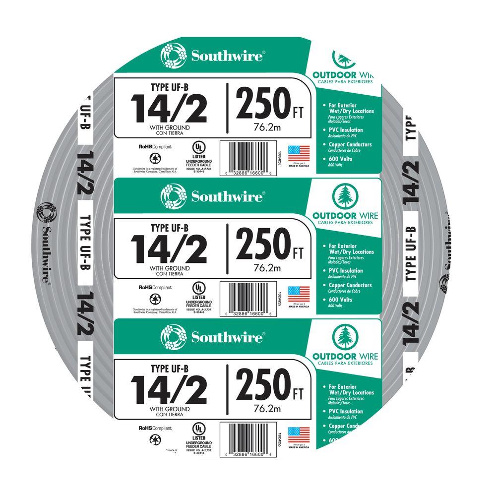 Southwire 250 ft. 14/2 Solid Romex SIMpull CU NM-B W/G Wire ...