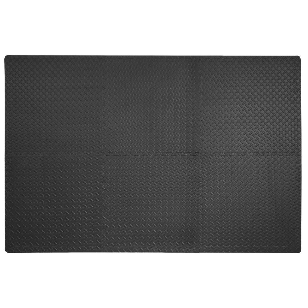 TrafficMaster Dark Gray 24 in. x 24 in. x 0.47 in. Foam Interlocking