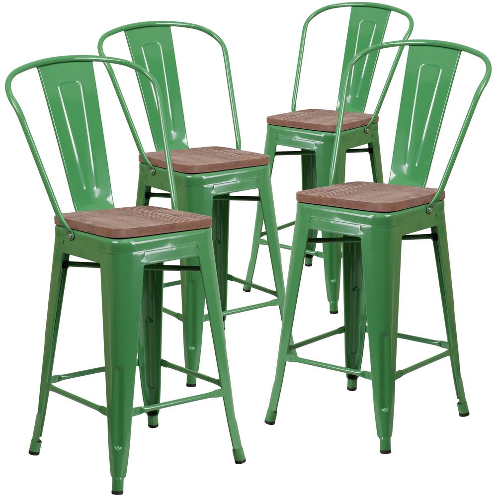 Green Counter Height 24 27 In Bar Stools Kitchen Dining Room   Green Walnut Elm Carnegy Avenue Bar Stools Cga Ch 250670 Gr Hd 64 400 