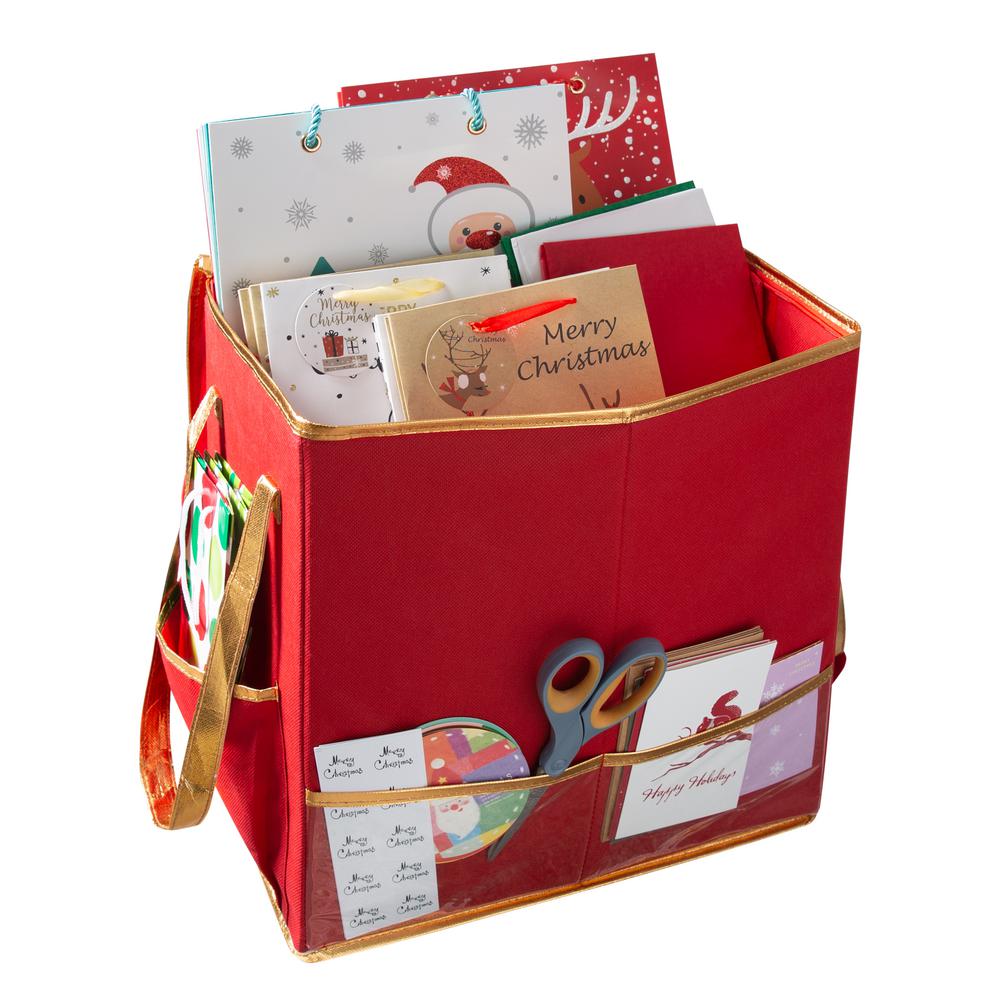 Simplify 10.5 in. x 16 in. x 16 in. Red Storage Bag Gift Bag Organizer