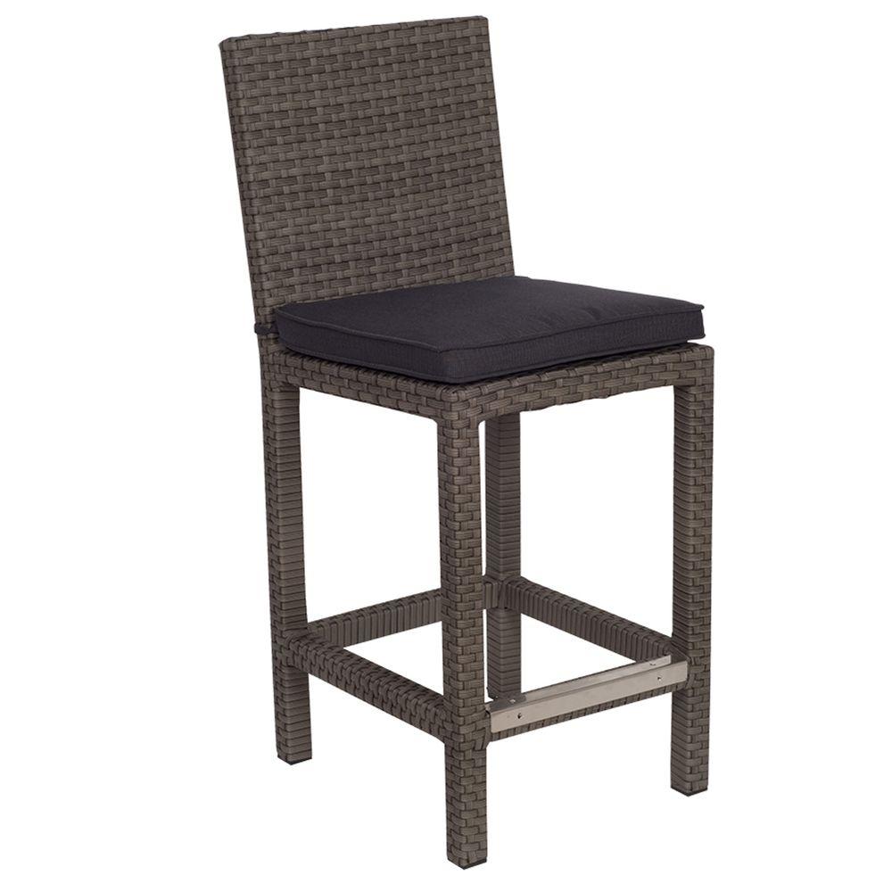 Atlantic Contemporary Lifestyle Martinique Grey Patio Bar Stool with Grey... by Atlantic Contemporary Lifestyle