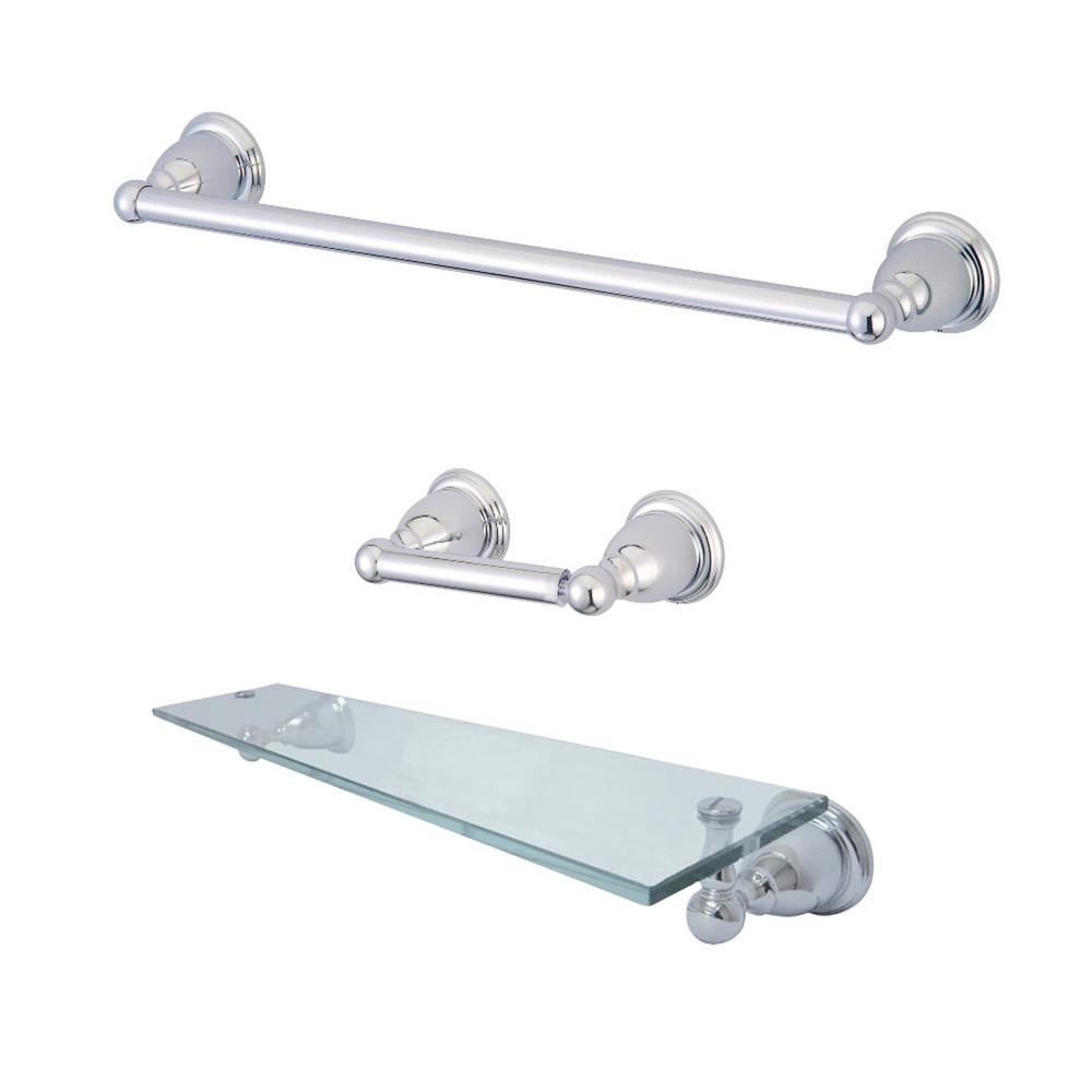 Kingston Brass Traditional 3Piece Bath Hardware Set in Polished Chrome
