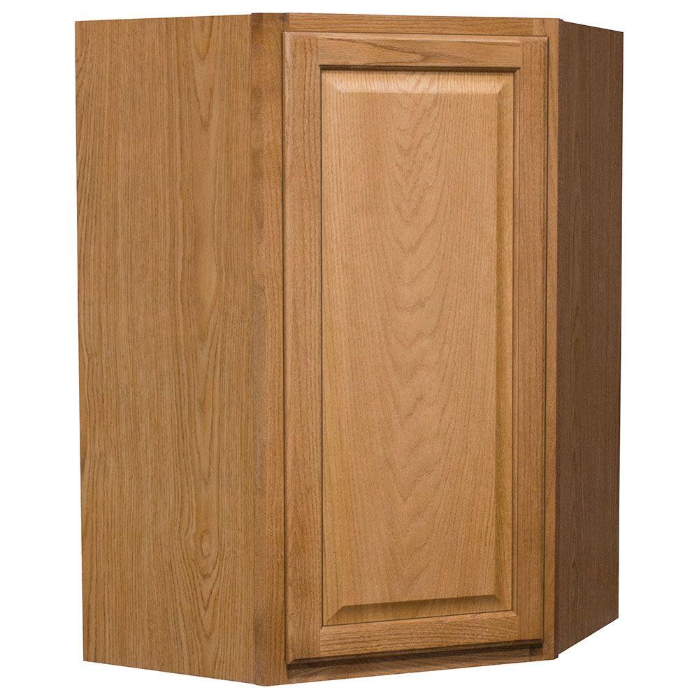 Hampton Wall Kitchen Cabinets in Medium Oak – Kitchen – The Home Depot