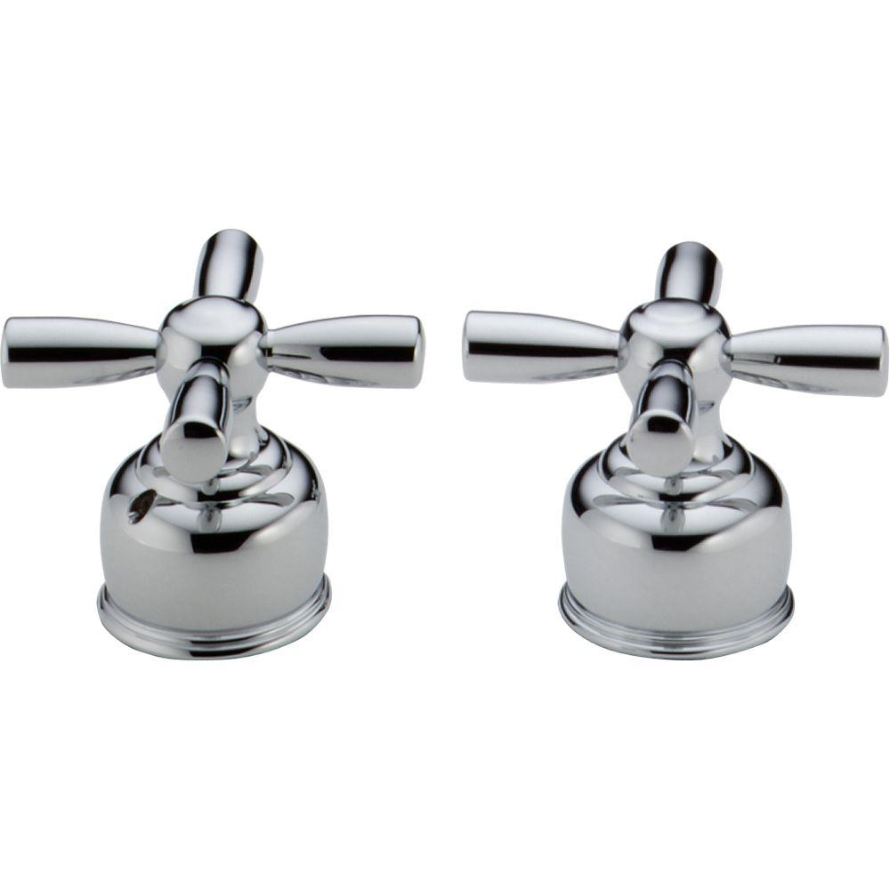 Delta Pair of Cross Handles in Chrome for Roman Tub FaucetsH66 The