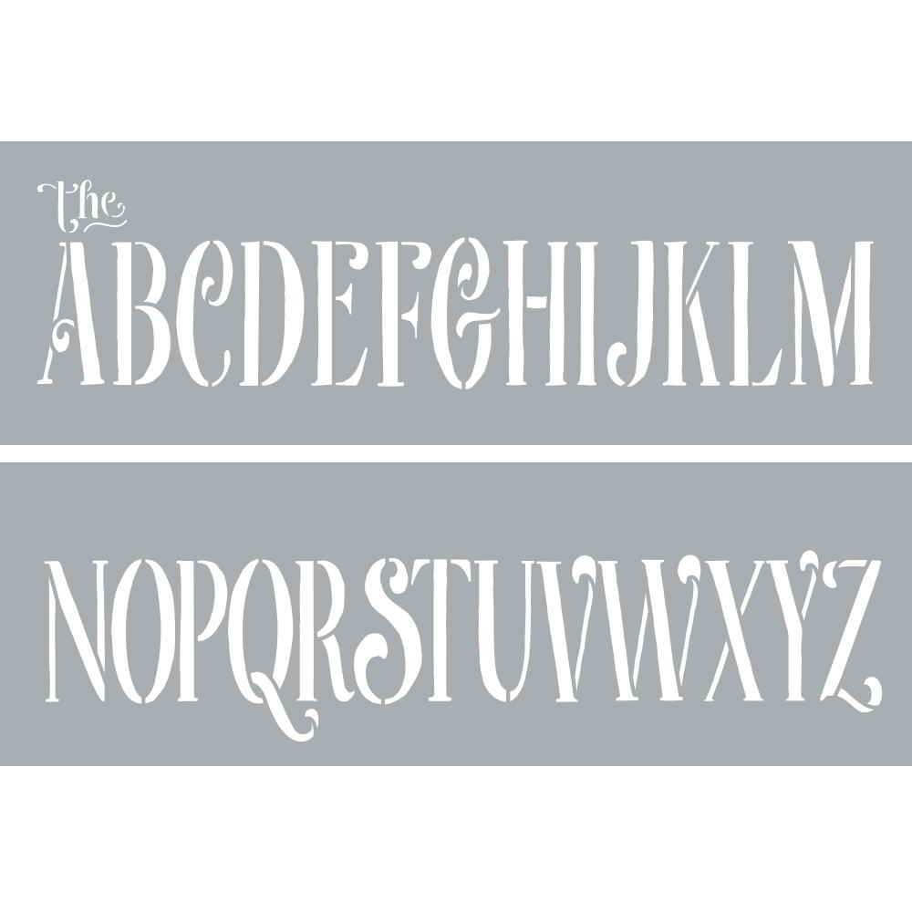 Americana Decor 6 in. x 18 in. Curly Alphabet StencilADS318K The Home Depot