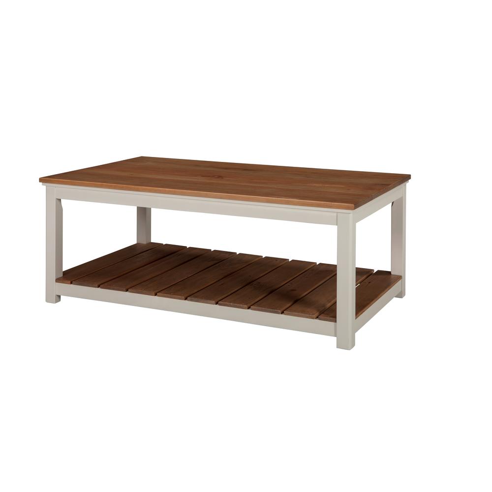 Savannah Ivory With Natural Wood Top 45 In Wide Coffee Table Savannah Ivory With Natural Wood Top 45 In Wide Coffee Table