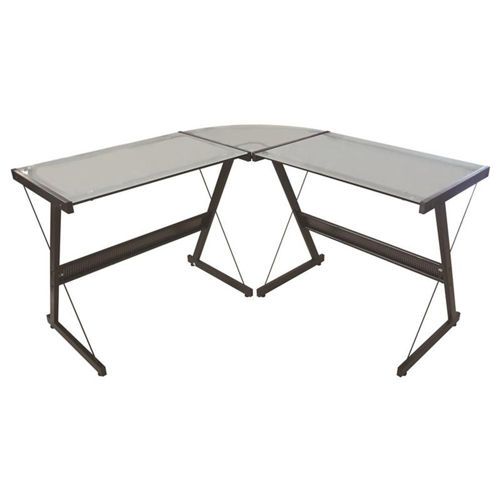Proht Black Modern Style 3 Piece L Shape Design Computer