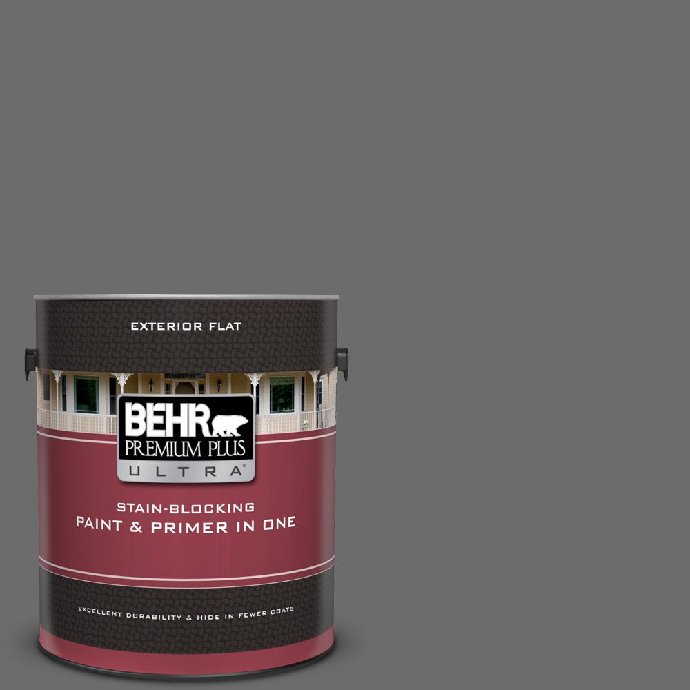 BEHR Premium Plus Ultra 1 gal. 780F6 Dark Granite Flat Exterior Paint