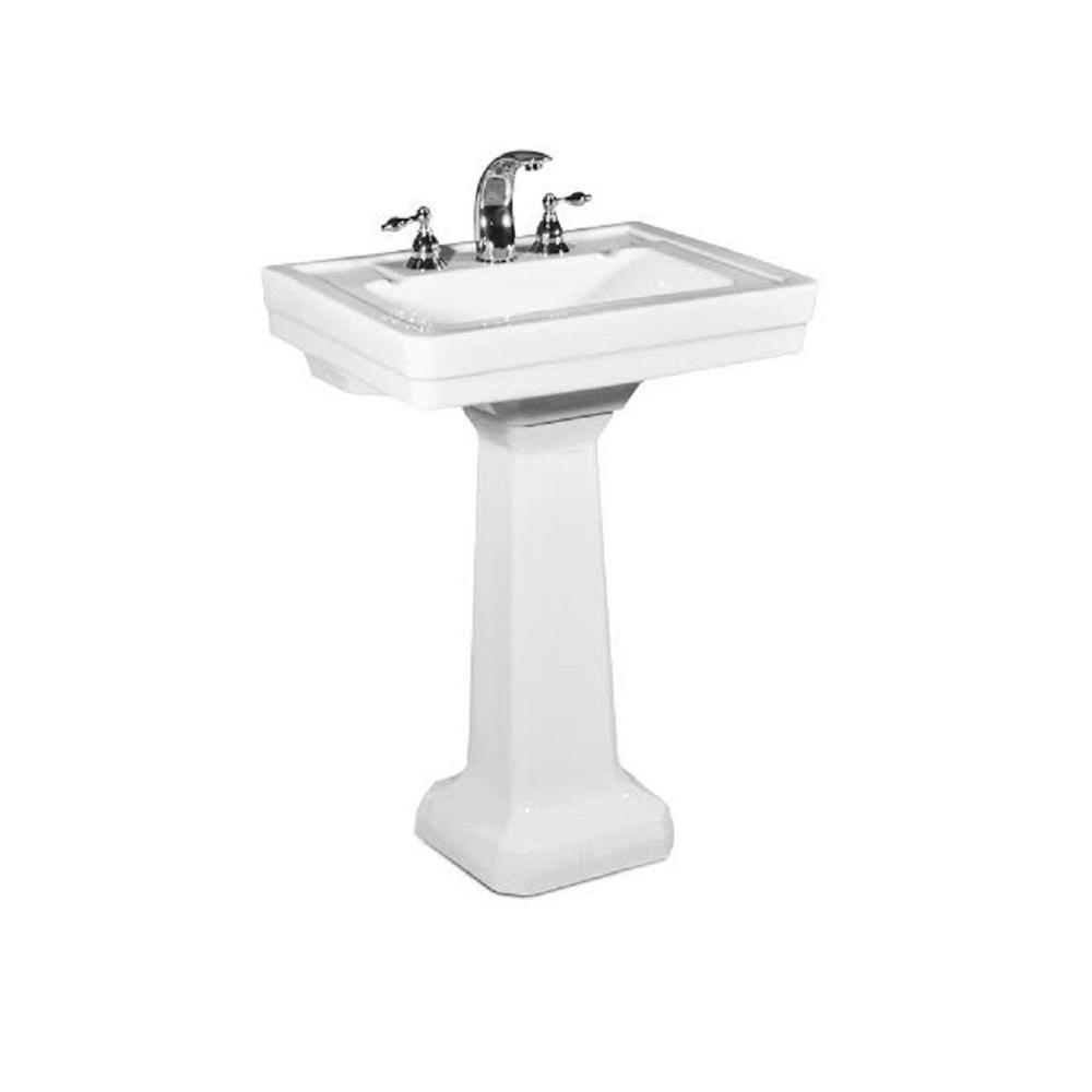 St Thomas Creations Richmond Petite Wall Mounted Pedestal Sink In White