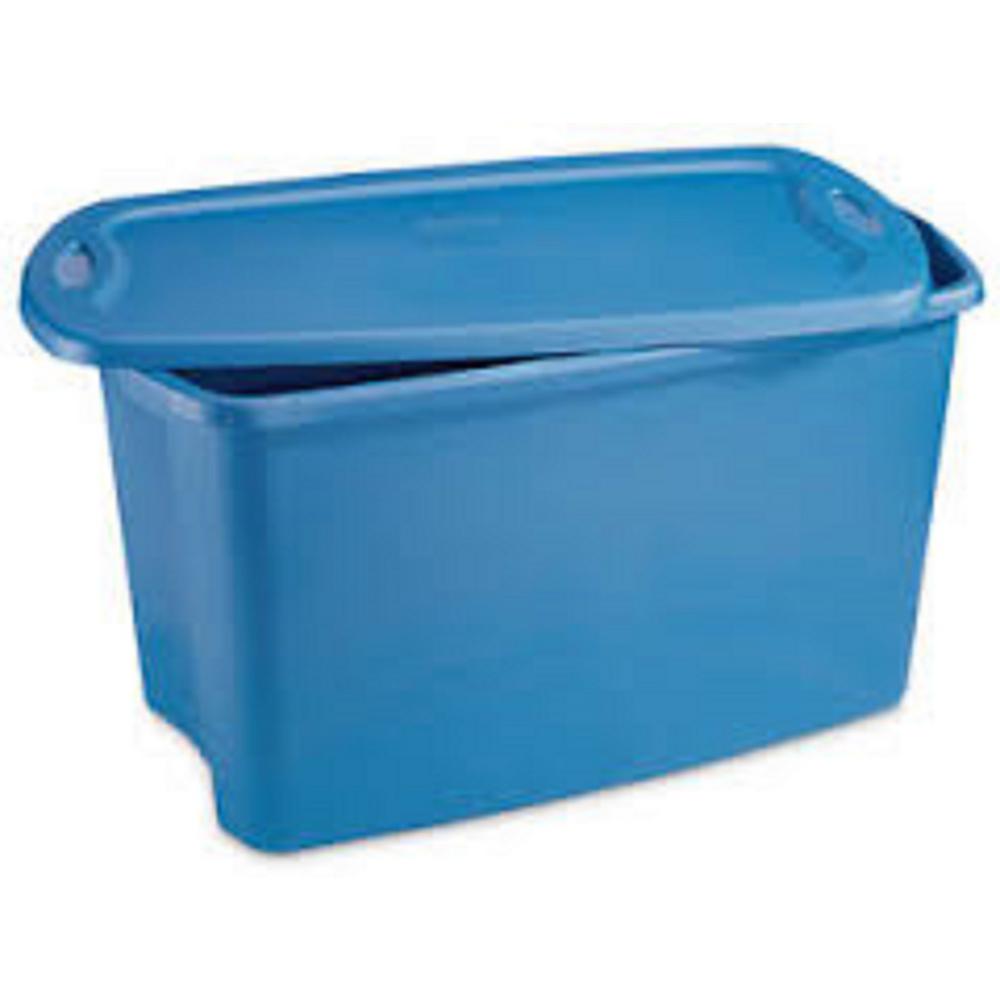 HDX 30 Gal Storage Tote 2030 0106 The Home Depot   Blue Hdx Storage Bins Totes 2030 0106 64 1000 