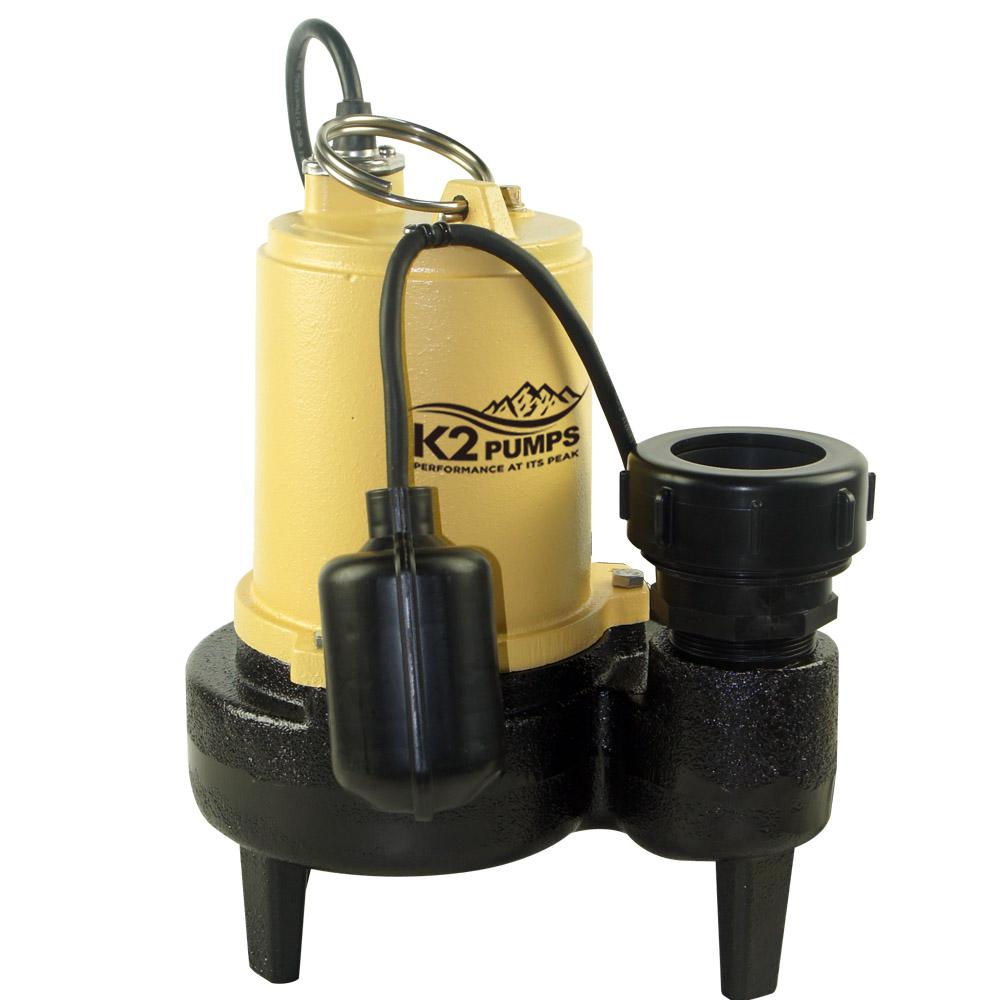 K2 1/2 HP Sewage Pump with Tether Switch