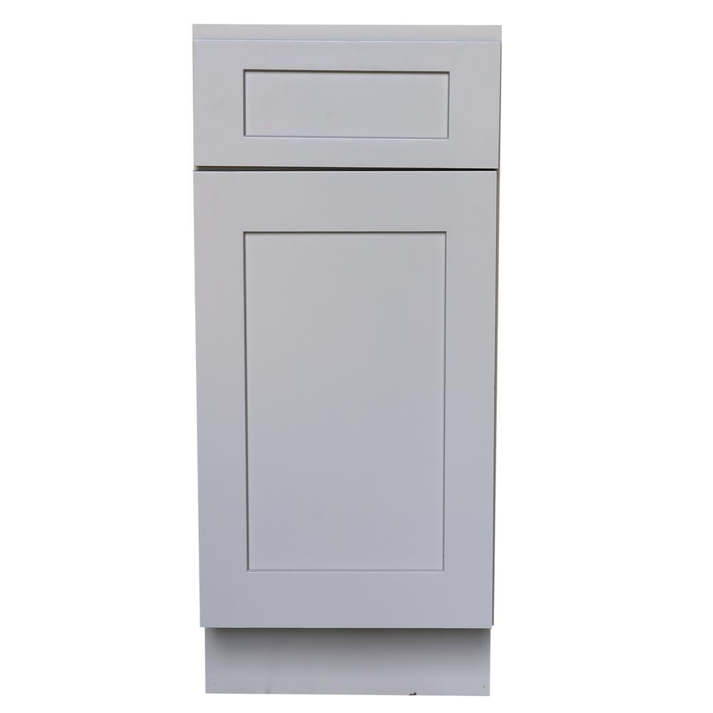 Plywell Ready To Assemble 12x345x24 In Shaker Base Cabinet With 1 Door And 1 Drawer In Gray 