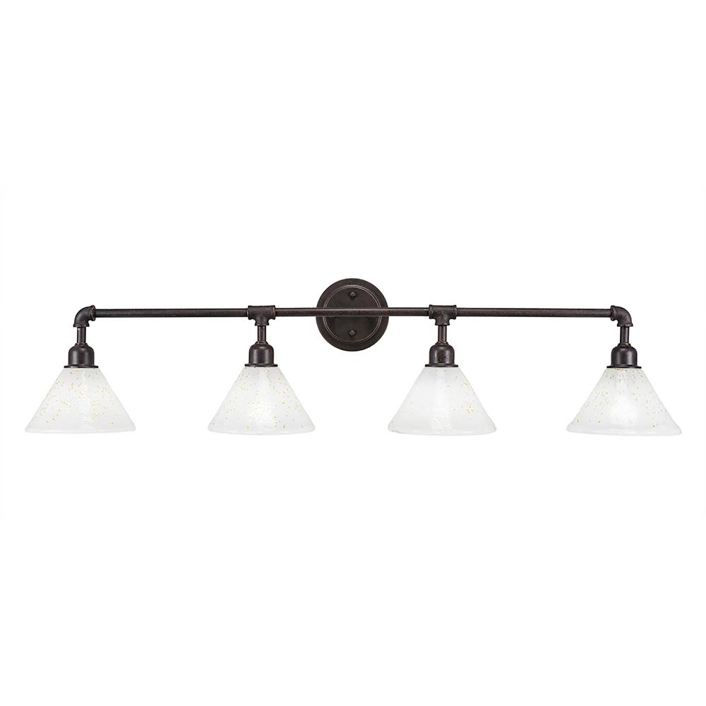 Filament Design 43 5 In 4 Light Dark Granite Vanity With 7 Gold Ice Glass