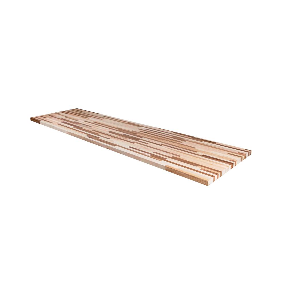 8 ft l x 2 ft 1 d in x 1 5 in t butcher block countertop in