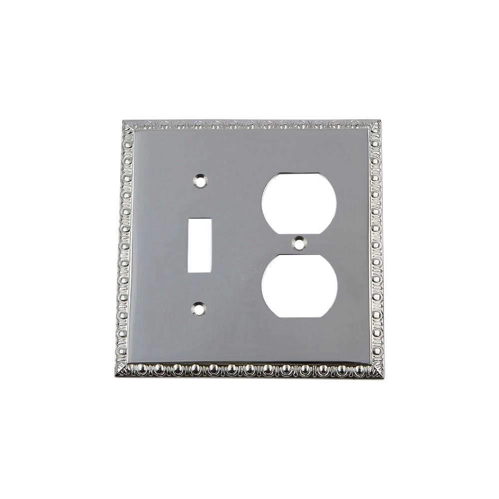 Nostalgic Warehouse Egg and Dart Switch Plate with Toggle and Outlet in Bright... by Nostalgic Warehouse
