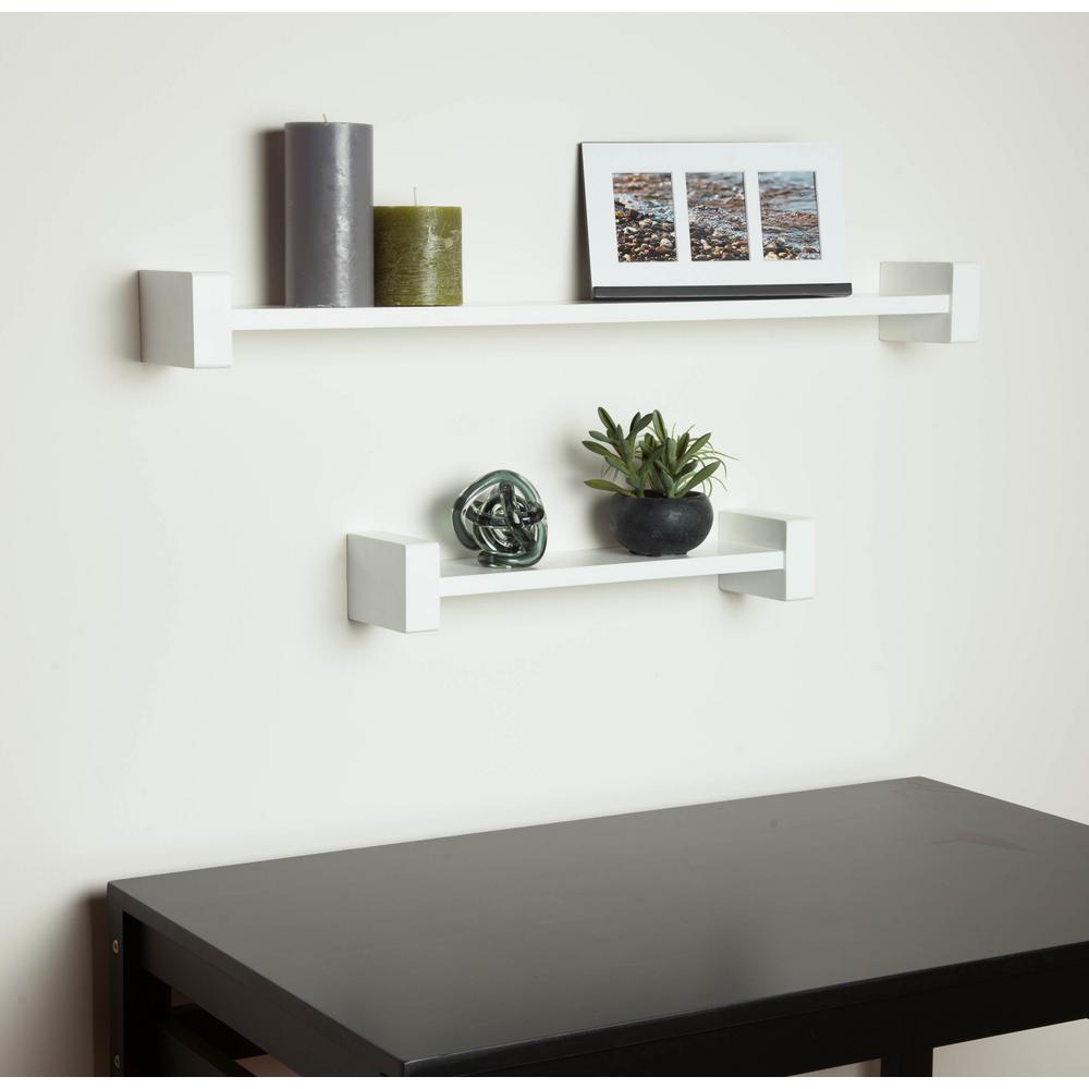Honey Can Do Shelving Storage Organization The Home Depot 29 53 In X 3 94 H Shape White Wall Shelf Decorative