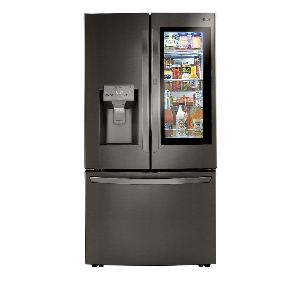LG Electronics 29.7 cu. ft. French Door Smart Refrigerator, InstaView Door-In-Door, Dual   Craft Ice, PrintProof Black Stainless Steel LRFVS3006D