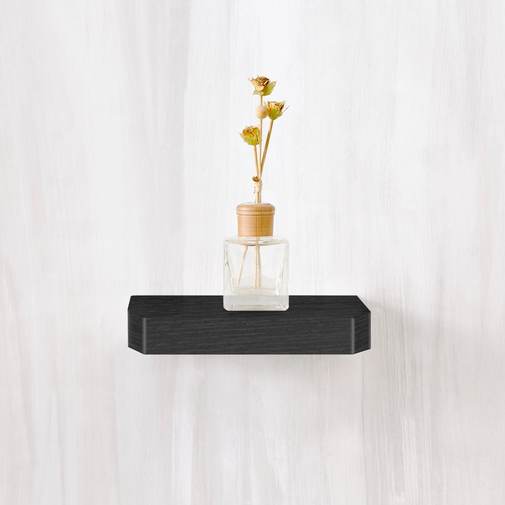 Way Basics Uniq 9.8 in. W x 9.8 in. D zBoard Floating Black Wall Shelf