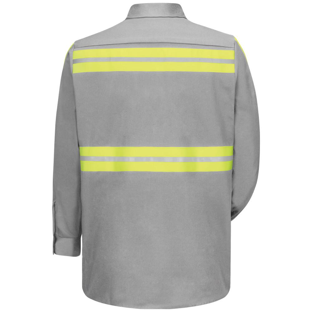 Red Kap Mens 3x Large Grey With Yellow Green Visibility Trim Enhanced Visibility Cotton Red Kap Mens 3x Large Grey With Yellow Green Visibility Trim Enhanced Visibility Cotton