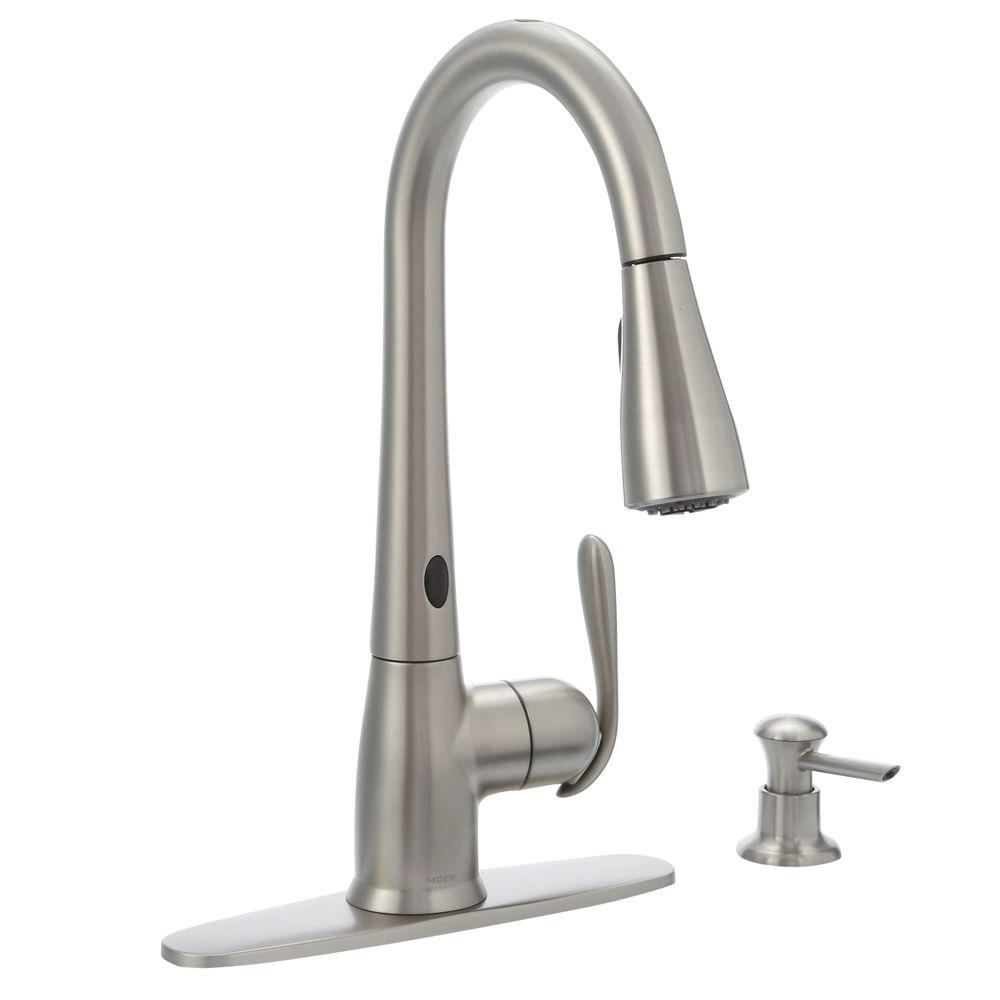 MOEN Haysfield Single-Handle Pull-Down Sprayer Touchless ...