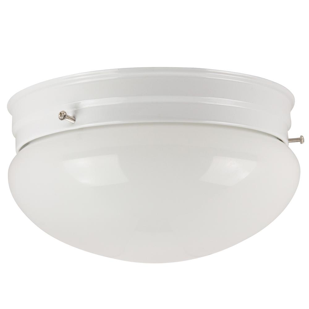 Sunlite 8 in. 2Light White Mushroom Dome Style Decorative Ceiling