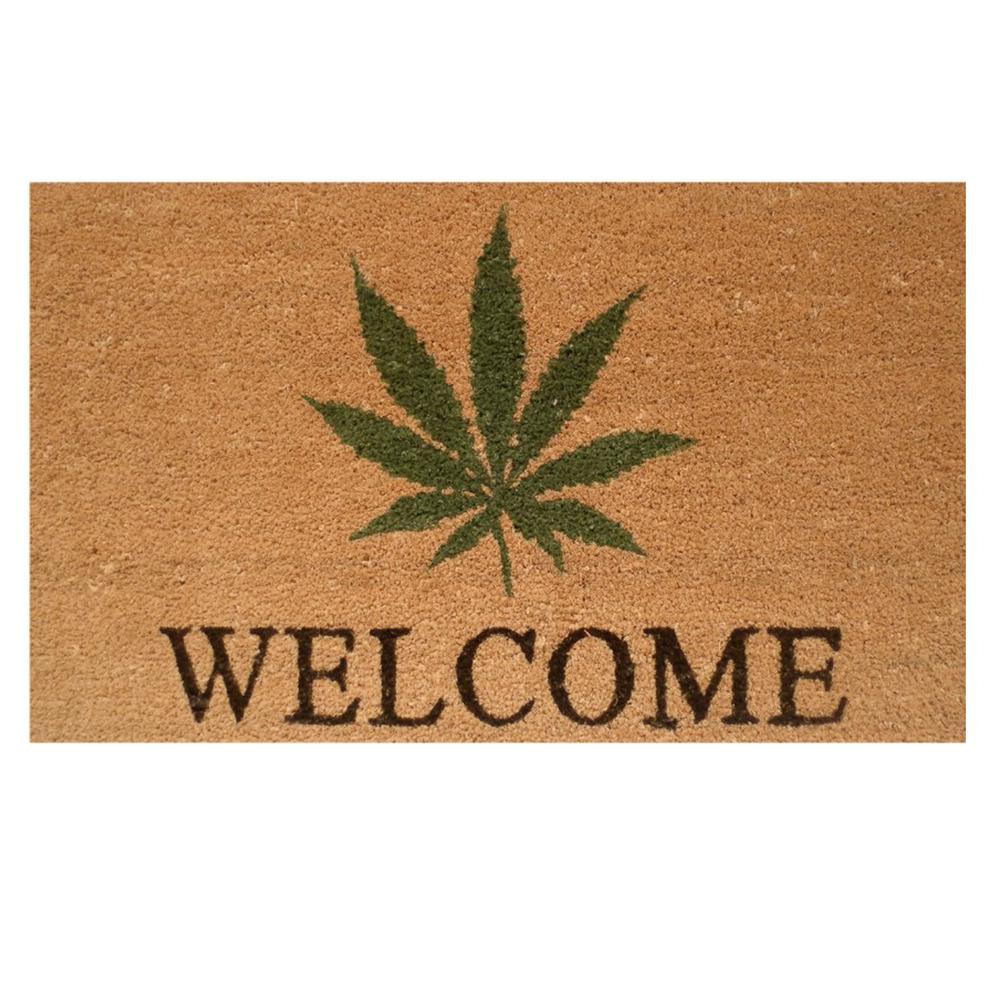 Home & More Cannabis Welcome Door Mat 17 inch x 29 in. by Home & More