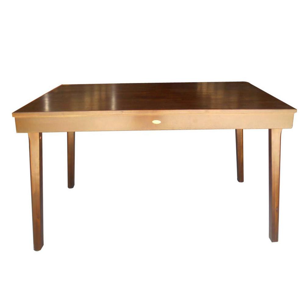 Green Way 3 Piece Rich Mahogany Finish Table And Bench Set