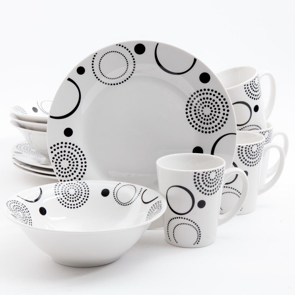 black and white dinnerware