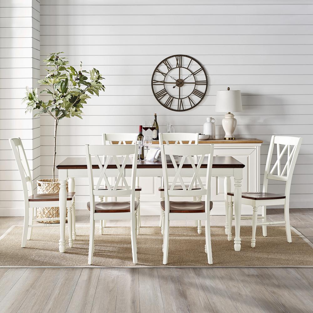 Crosley Furniture Shelby 7 Piece White Dining Set Kf20001 Wh The Crosley Furniture Shelby 7 Piece White