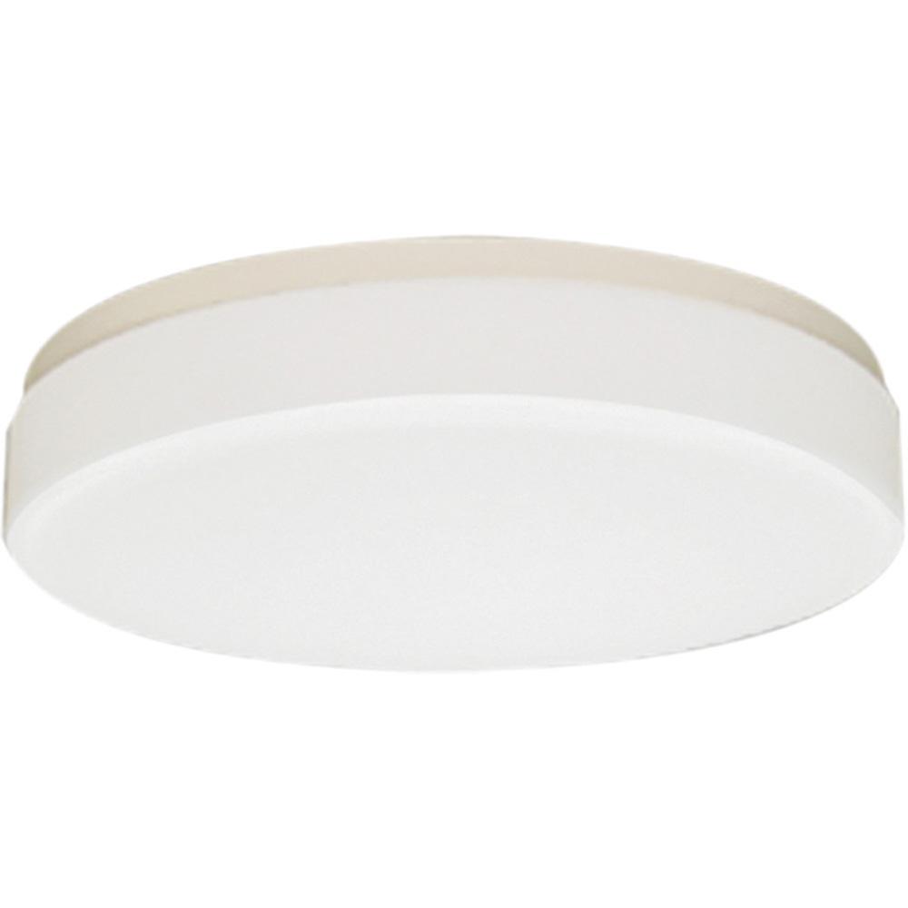 Volume Lighting Small 2 Light White Indoor Outdoor Bath Vanity Ceiling Flush Mount Wall Sconce With Round Circle Acrylic Shade