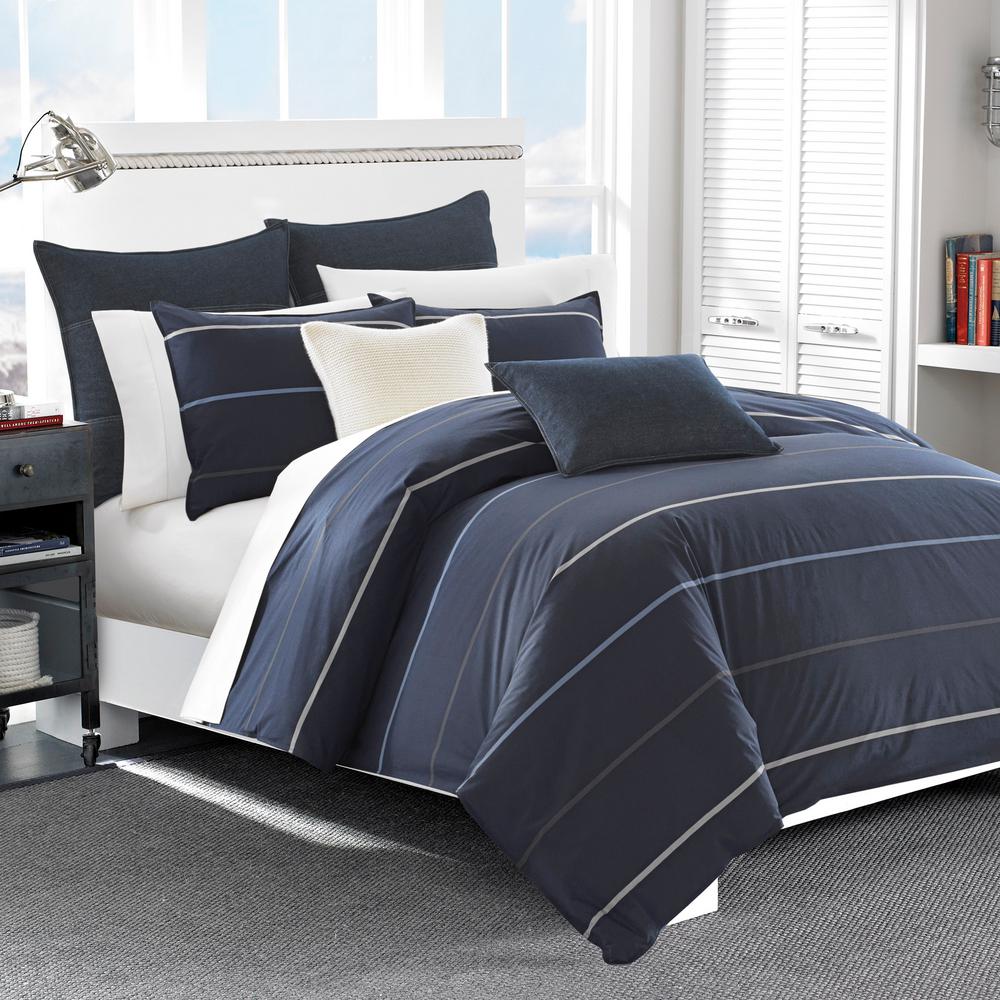 Nautica Heritage Sailing Stripe Cotton 2Piece Twin Comforter Set