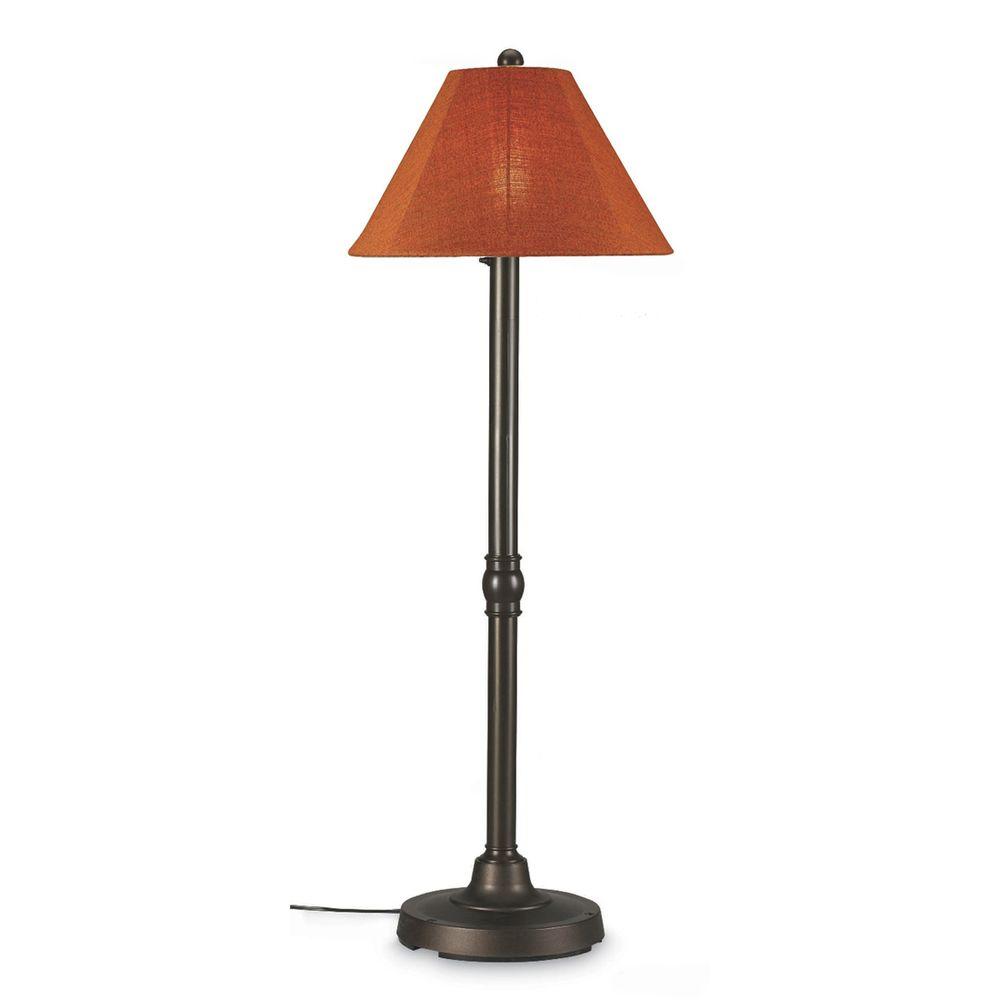 Outdoor Floor Lamps The Home Depot Outdoor Bronze Floor Lamp With Chile Linen