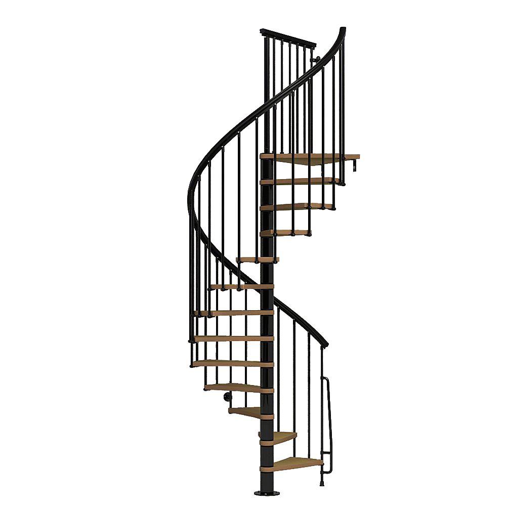 Arke Nice1 51 In Black Spiral Staircase Kit