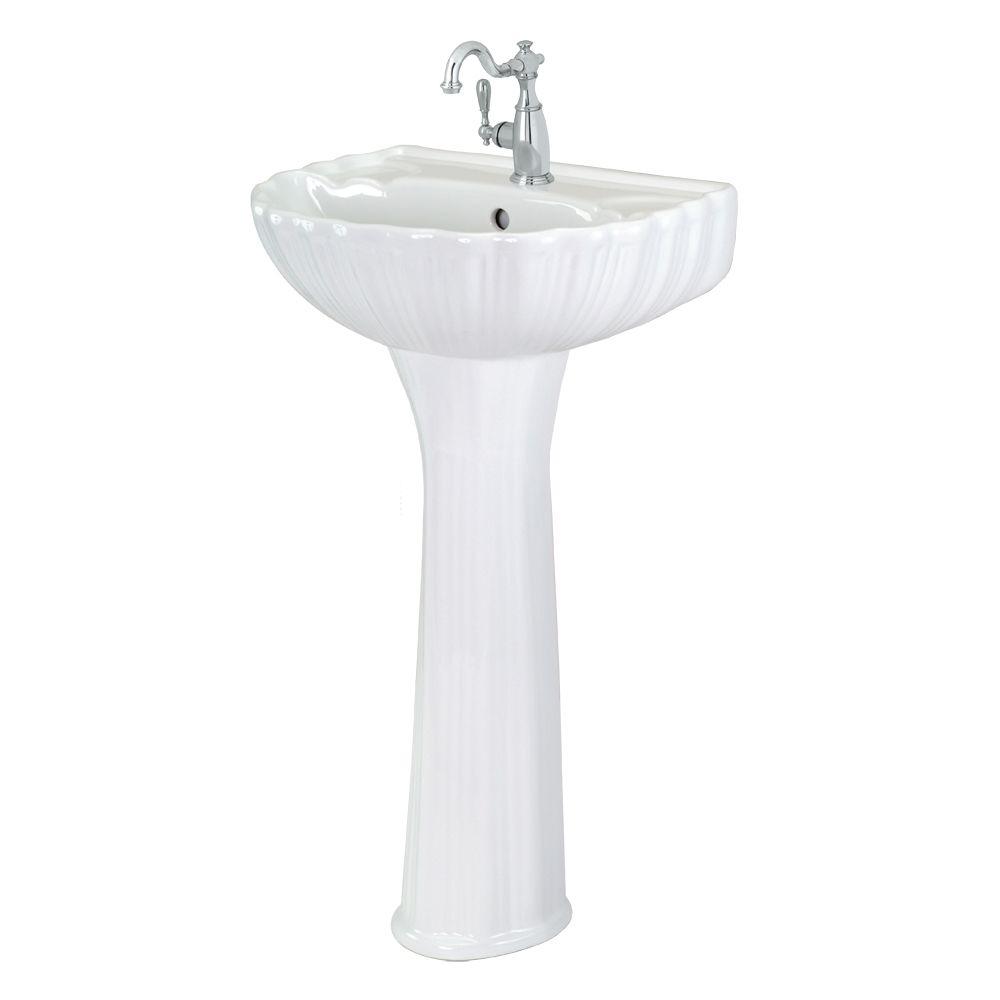 Foremost Brielle Pedestal Combo Bathroom Sink in White-FL ...