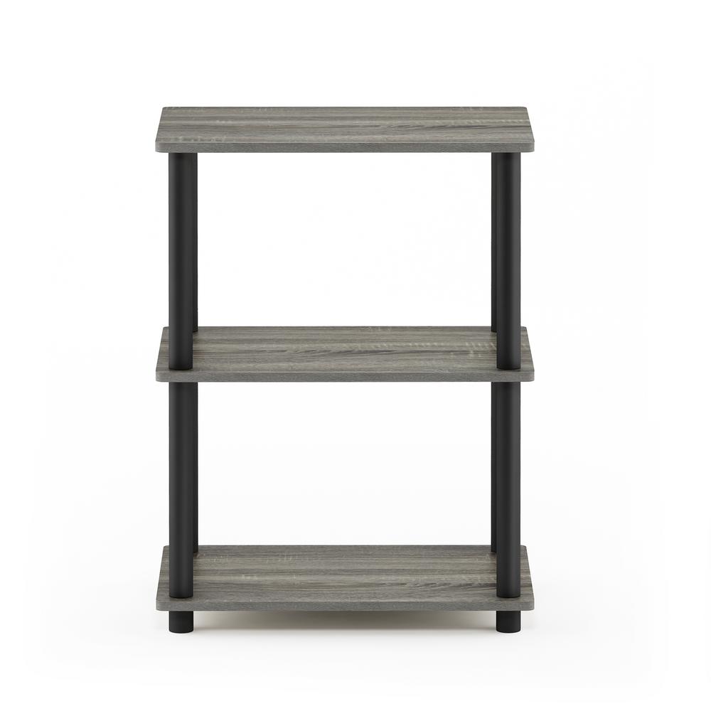 Furinno TurnNTube French Oak Grey/Black No Tool 3Tier Storage Shelf