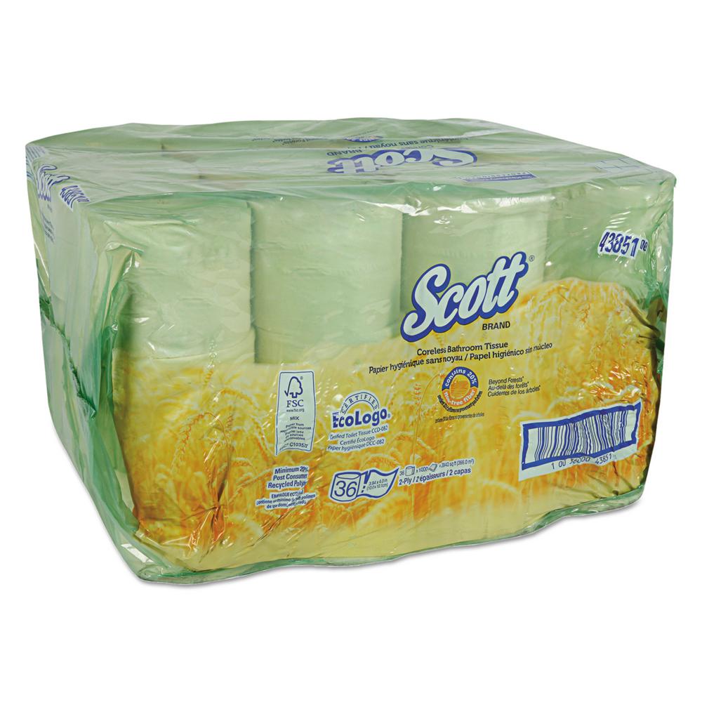 UPC 036000438512 product image for Coreless Standard Roll Bath Tissue with Plant Fiber 2-Ply 1000/36 Roll/Carton, W | upcitemdb.com